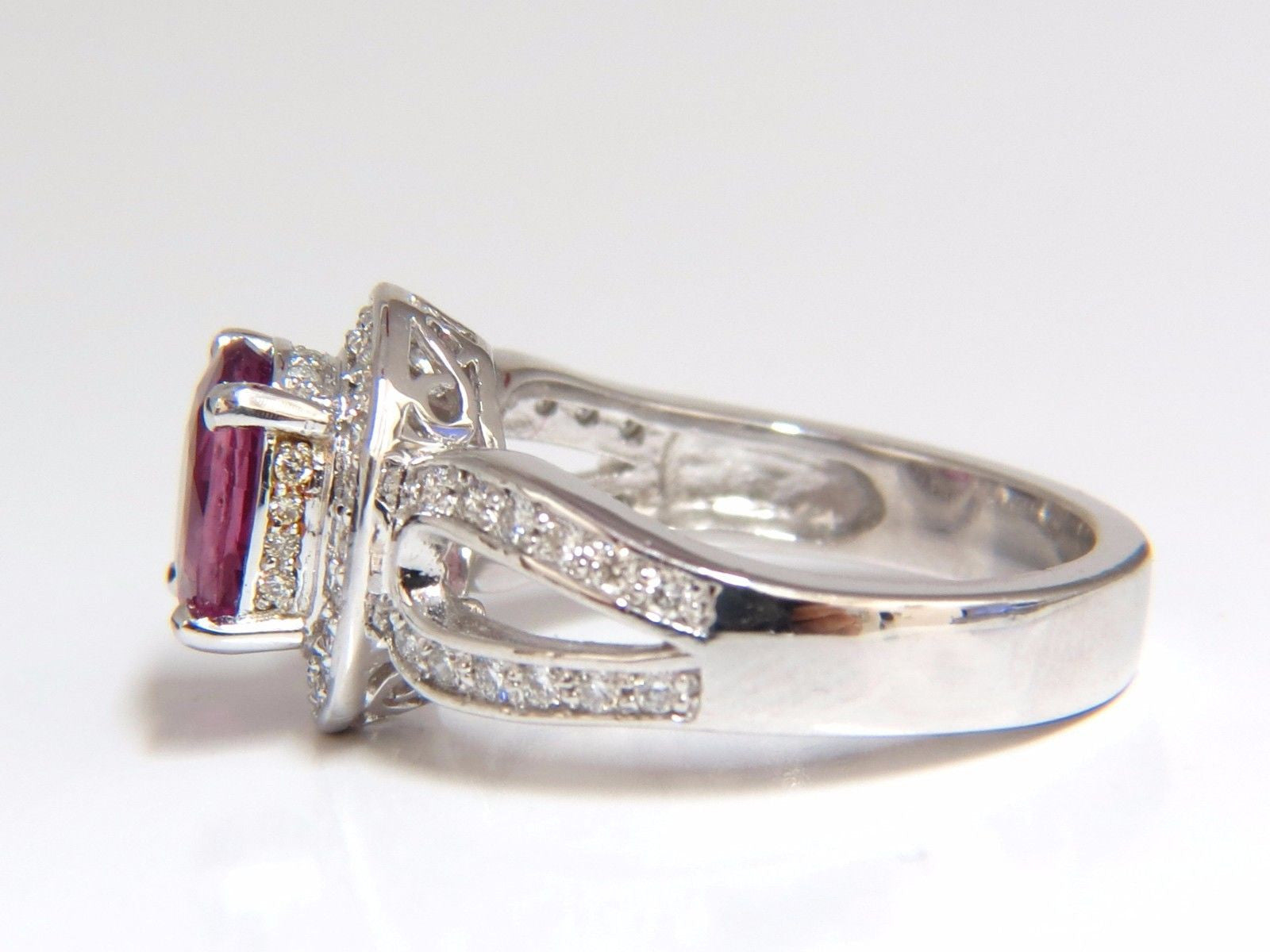 2.68ct Natural Vivid Pink Sapphire & Diamond Ring in 18K Gold Split Shank Setting - Elegant Engagement, Anniversary Gift for Her