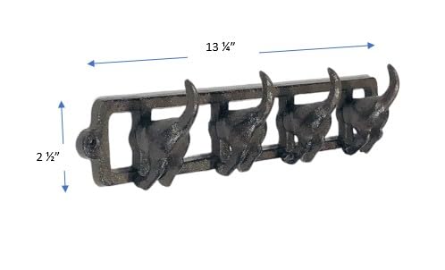 Vintage Cast Iron Dog Tail Hooks - Set of 4 Rustic Wall Mounted Coat Rack for Entryway, Kitchen, or Mudroom Organization | Midwest Craft House
