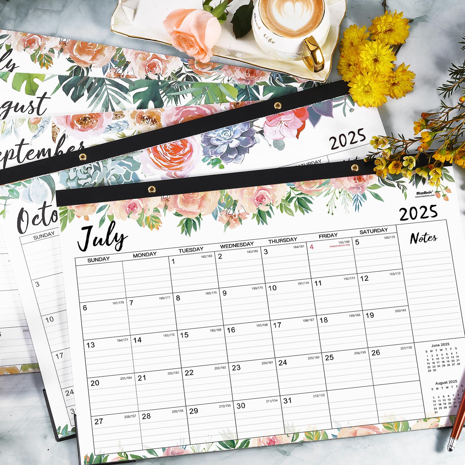 2025-2026 18-Month Large Desk Calendar Planner | July 2025 - December 2026 | 14.6