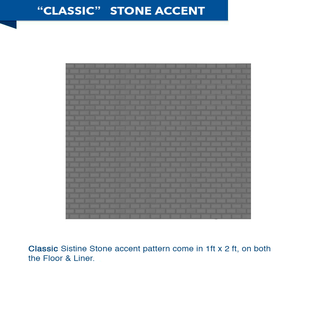 DIY Shower Remodel Kit - Corner Wet Cement Sistine Stone & Classic Stone Accent for Bathroom Renovation | Waterproof & Easy Installation for Shower Walls & Floors