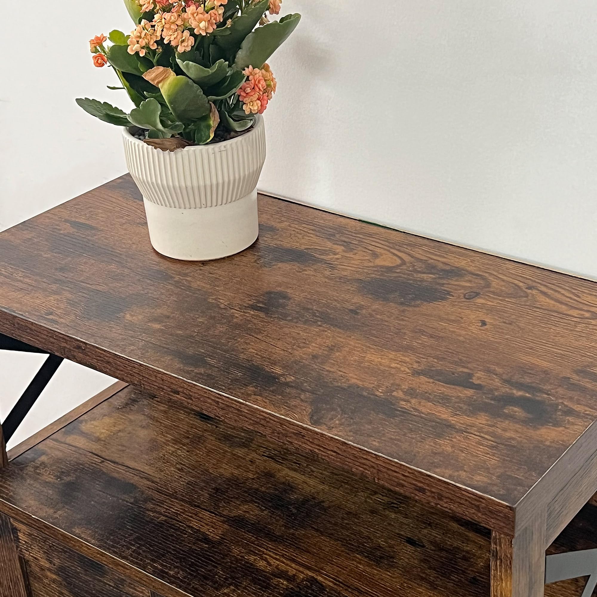 Rustic Farmhouse Storage Cabinet with Drawers & Shelves - Kitchen & Living Room Organizer