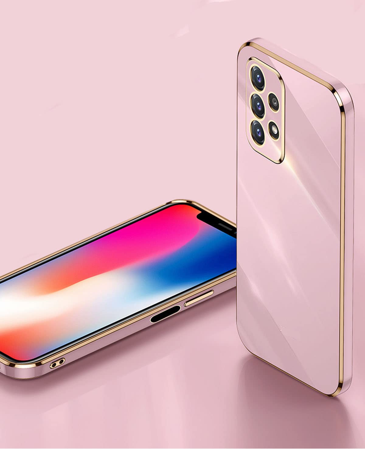 Samsung Galaxy A32 5G Case, Cute Pink Shockproof TPU Silicone Cover with Full Camera Protection & Electroplated Bumper - Perfect for Everyday Use, Travel, and Outdoor Activities (6.5 Inch)