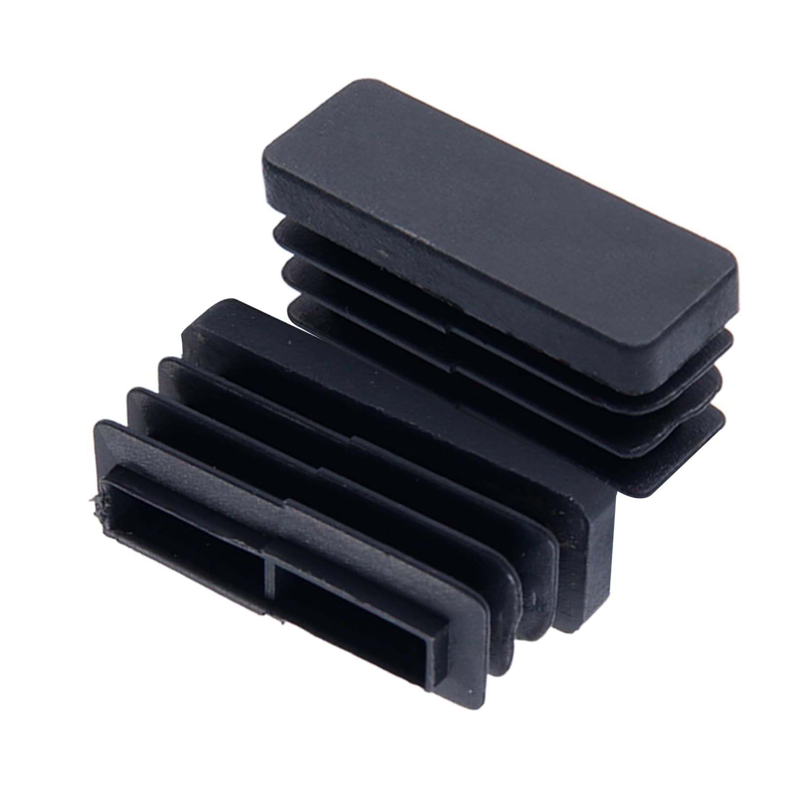 Antrader 38 x 13mm Black Plastic Furniture End Caps - Rectangular Tube Plugs for Chair Legs, Table Feet & Furniture Tubes (Pack of 30) - Perfect for DIY Furniture Assembly, Home Decor & Office Chair Protection