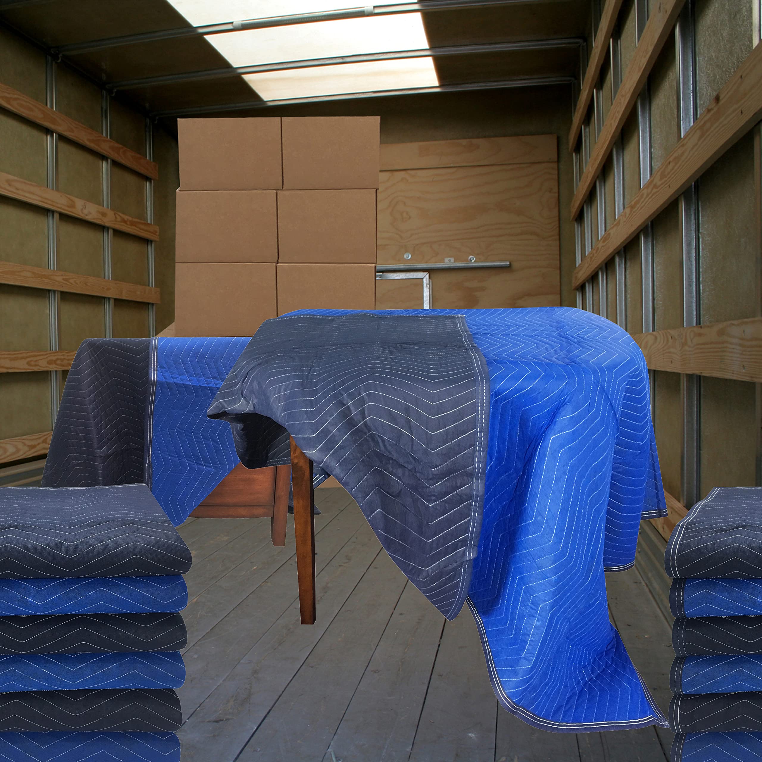 Heavy Duty Moving Blankets 12 Pack - 85 lb Weight Capacity for Furniture & Appliance Protection - Perfect for Moving, Shipping & Storage