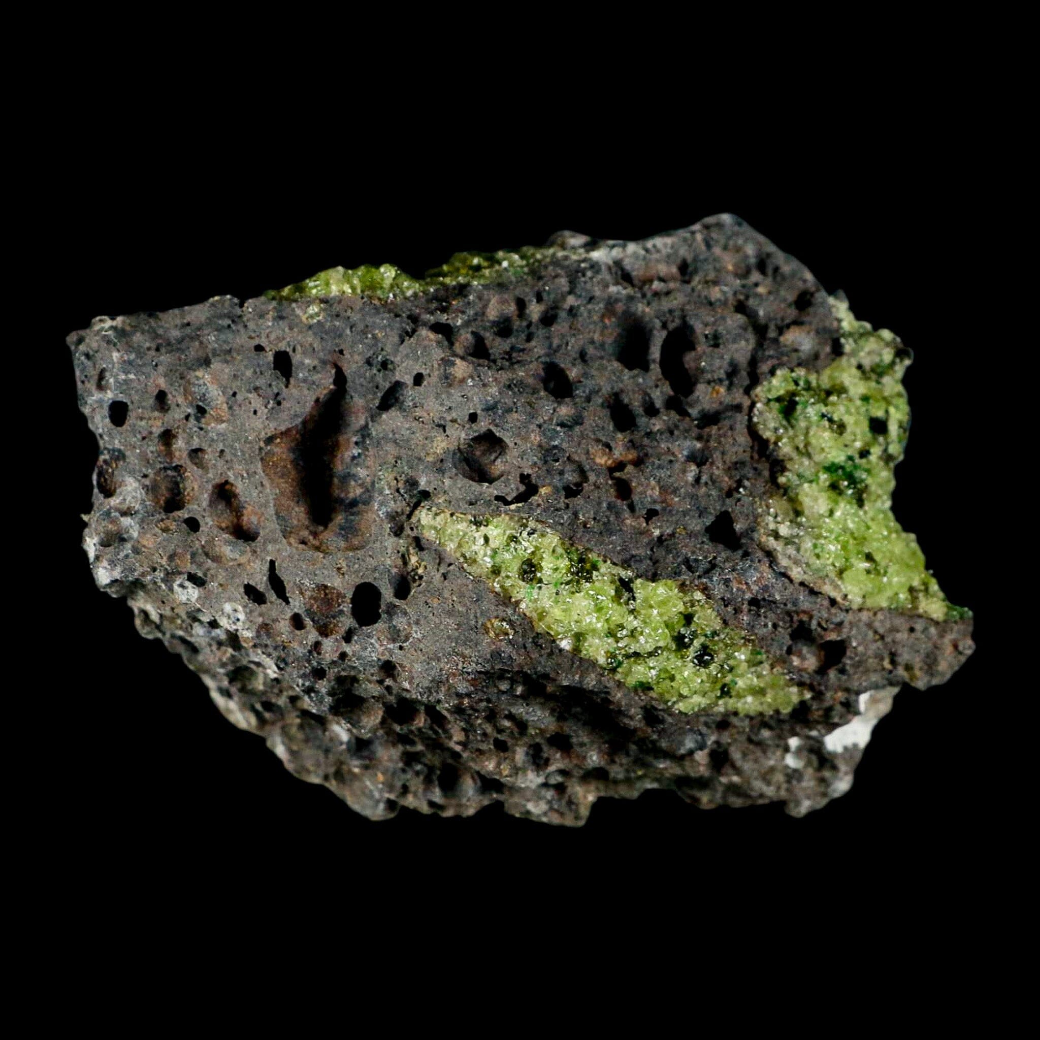 Natural Emerald Peridot & Chromium Crystal Specimen on Volcanic Rock - Gila AZ Mineral Collection | Home Decor, Jewelry Making & Geology Display