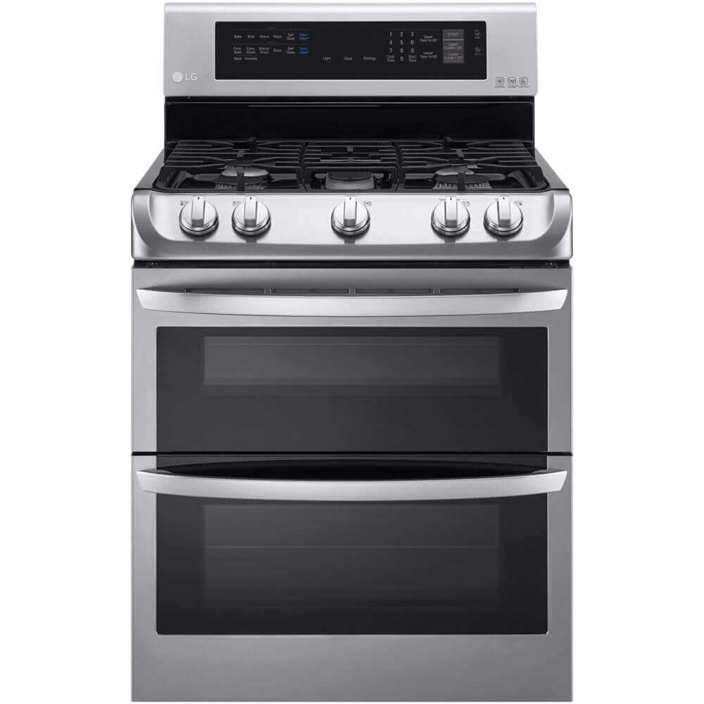 LG 30 Inch Freestanding Gas Range with Double Oven - 6.9 Cu.Ft Stainless Steel (LDG4313ST) - Perfect for Large Family Cooking & Holiday Baking