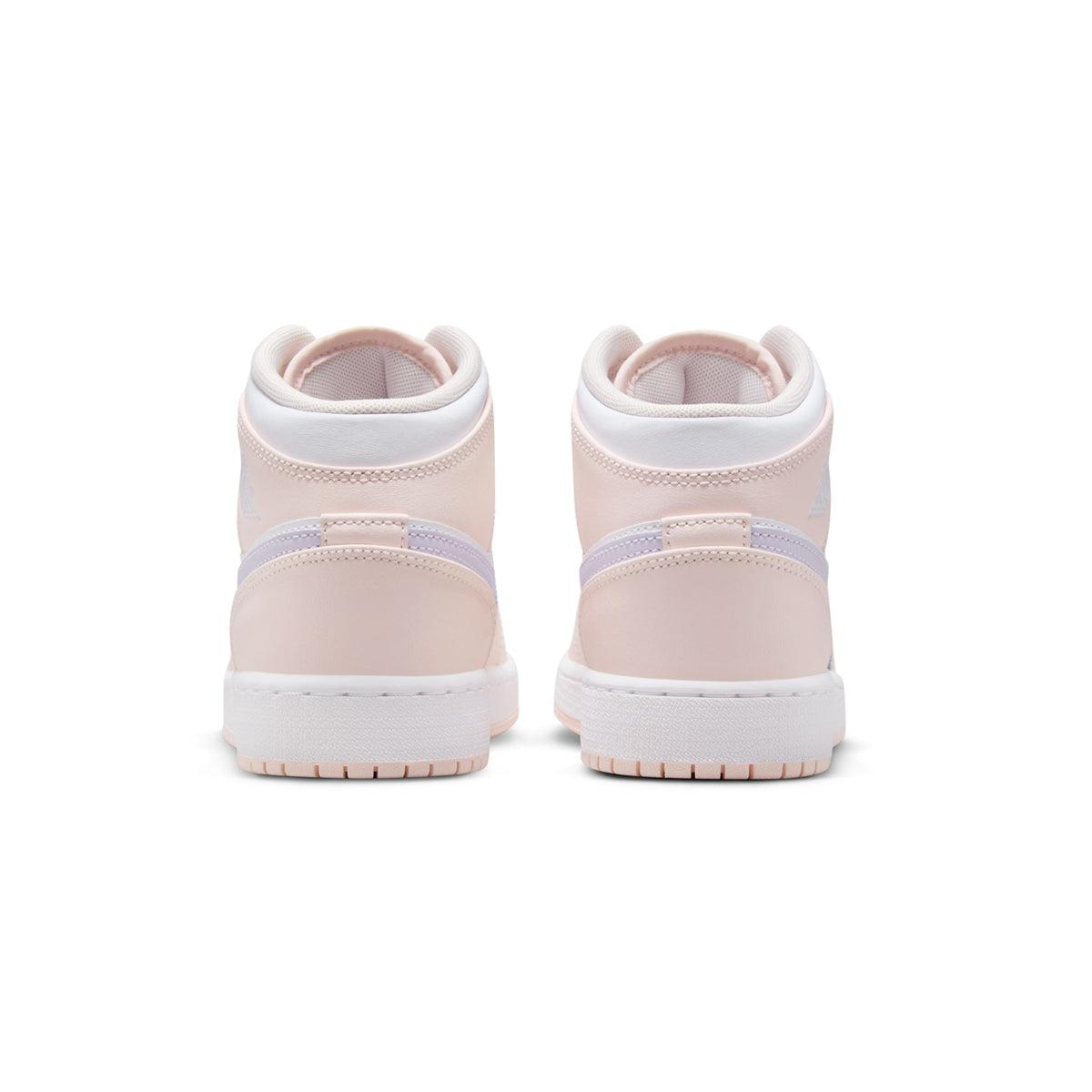 Air Jordan 1 Mid 'Pink Wash' Sneakers for Kids - Comfortable Basketball Shoes for Boys & Girls - Perfect for School, Playground & Casual Wear