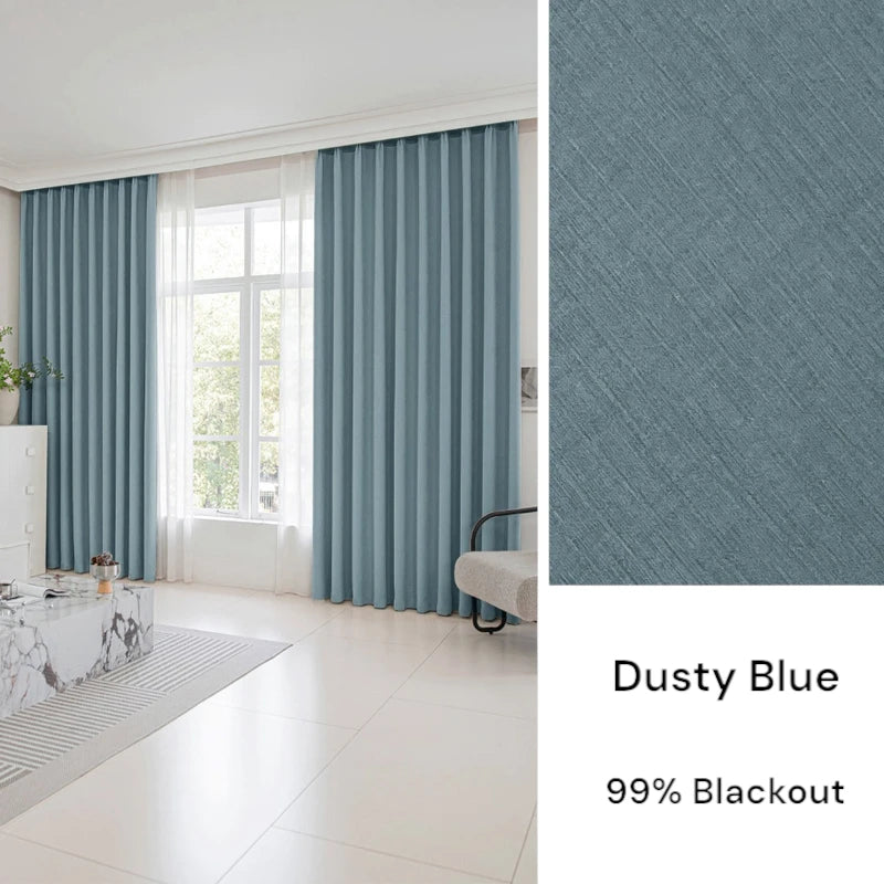 Rachel Textured Chenille Blackout Curtains for Bedroom - Thermal Insulated Noise Reducing Window Drapes, Custom Size Available, Perfect for Nursery, Living Room & Home Theater