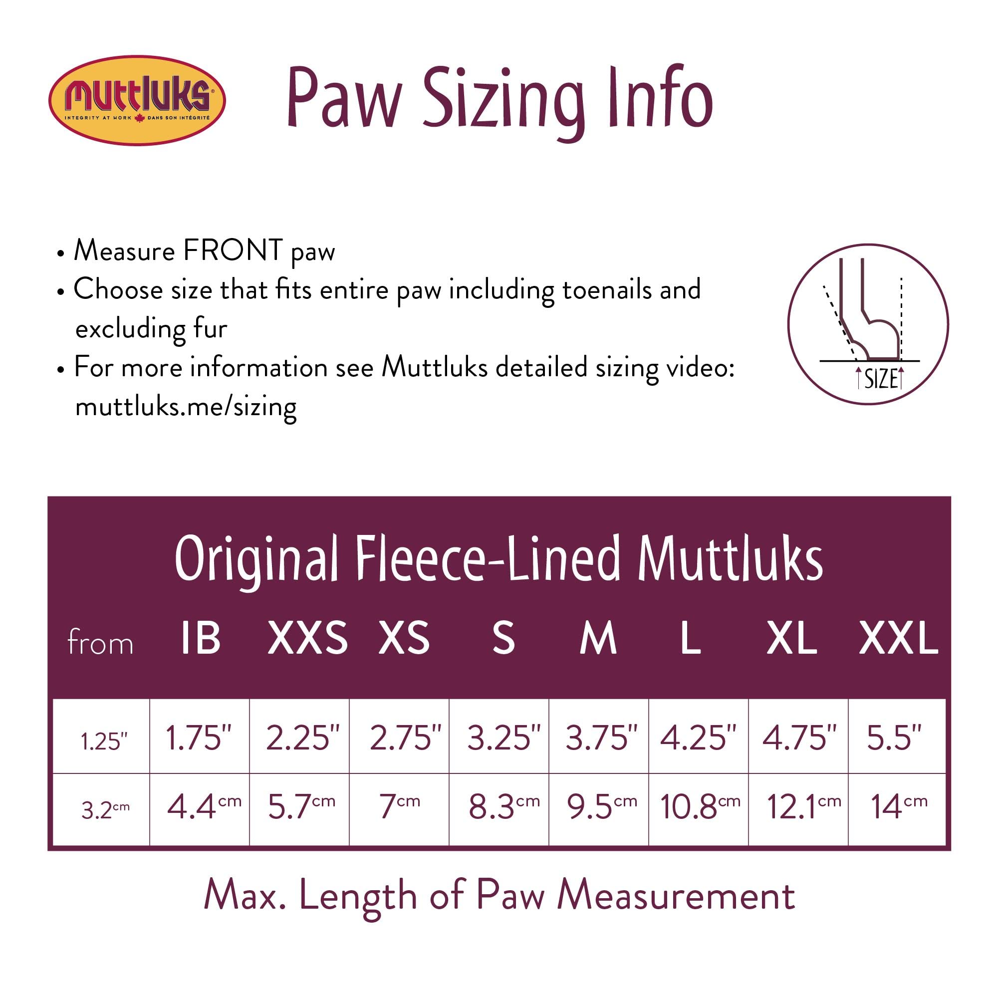 Original Fleece-Lined Muttluks Winter Dog Boots with Leather Soles - Cold Weather Protection for Dogs - Waterproof & Durable Paw Protectors for Snow, Ice & Salt - Perfect for Winter Walks & Outdoor Adventures