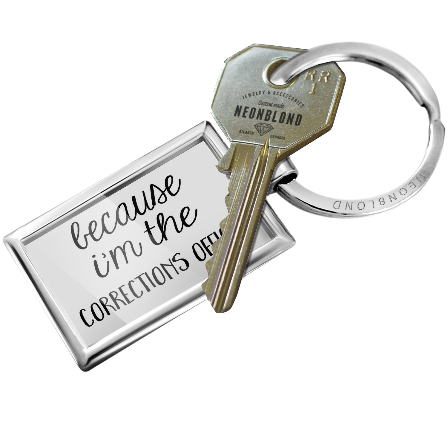 Funny Corrections Officer Keychain - Because I'm The Corrections Officer Saying - Perfect Gift for Law Enforcement Professionals & Coworkers