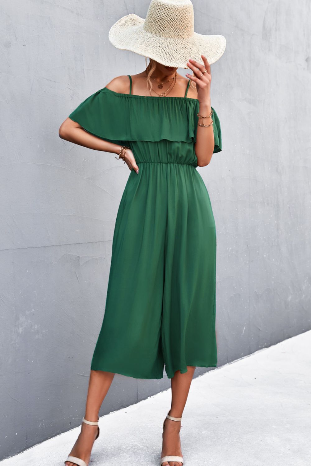 Stylish Spaghetti Strap Layered Resort Jumpsuit for Women - Perfect for Beach Vacations, Summer Parties & Tropical Getaways