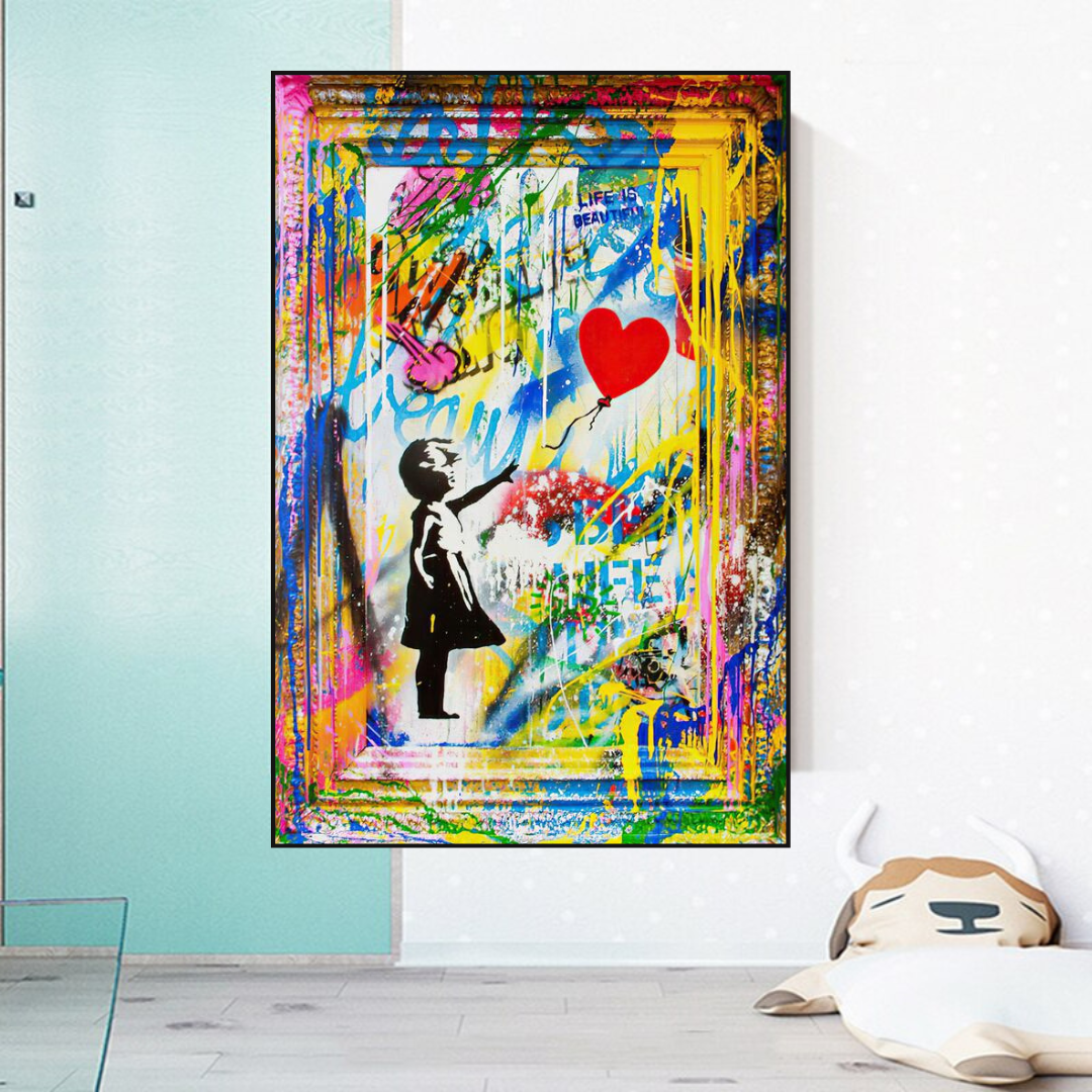 Banksy Life is Beautiful Poster - Unique Street Art Wall Decor for Home & Office - Perfect for Living Room, Bedroom & Urban Style Spaces