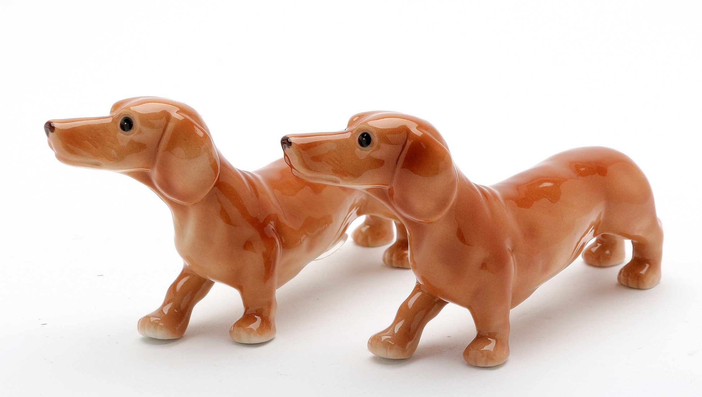Fine Porcelain Ceramic Dachshund Dog Salt and Pepper Shakers Set - 5 Inch Long - Perfect for Kitchen, Dining Table Decor, and Gift Giving