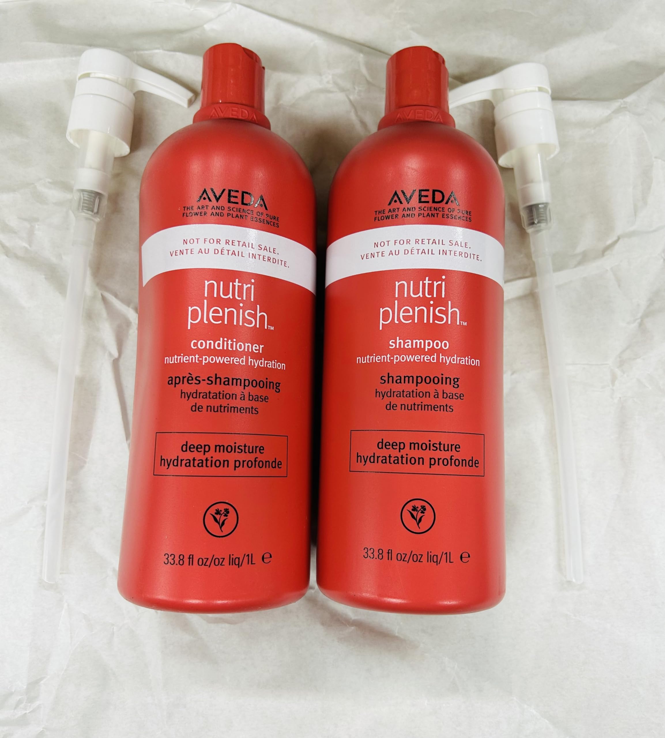Aveda Nutriplenish Deep Moisture Shampoo & Conditioner Set - 33.8oz with Pump for Dry Hair | Hydrating & Nourishing Duo | Salon Quality Hair Care for Daily Use at Home or Travel