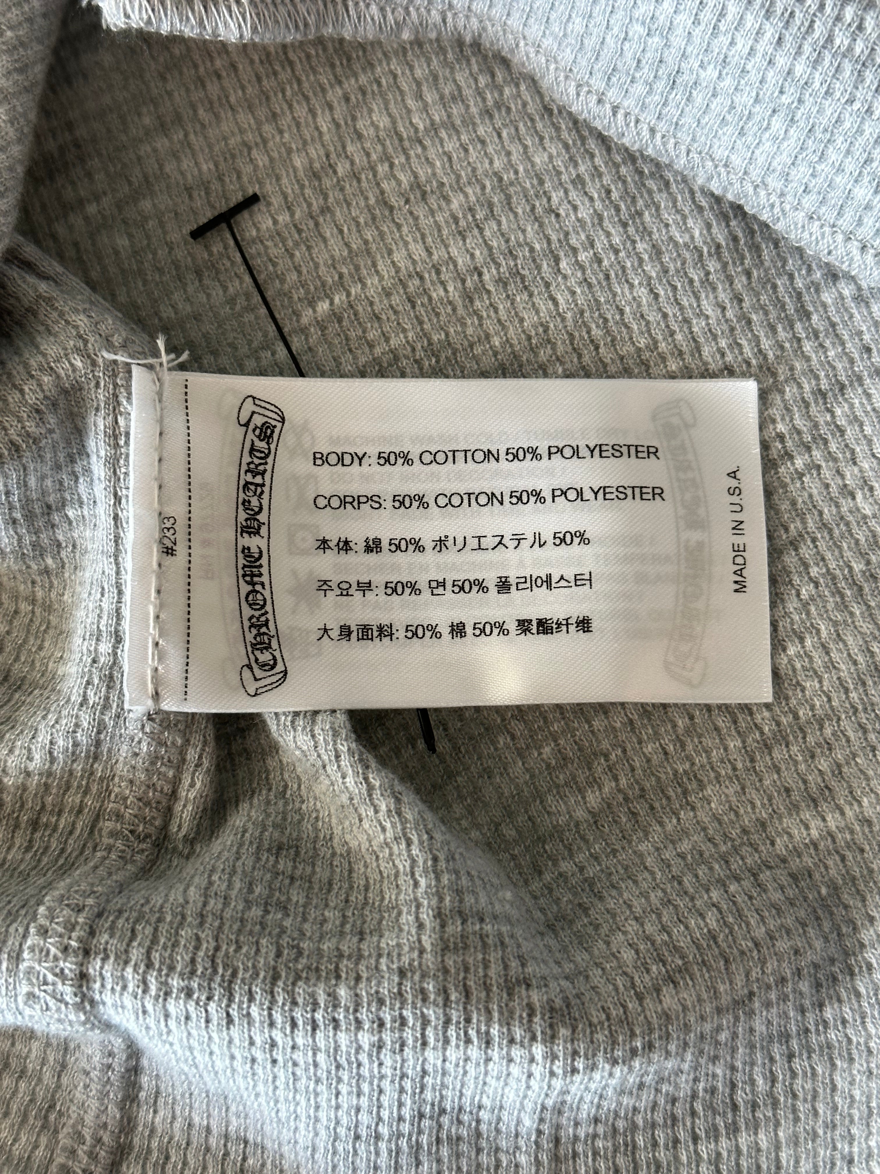 Chrome Hearts Grey & Black Horseshoe Logo Thermal Long Sleeve T-Shirt for Men - Stylish & Warm Winter Fashion for Casual Wear & Outfits