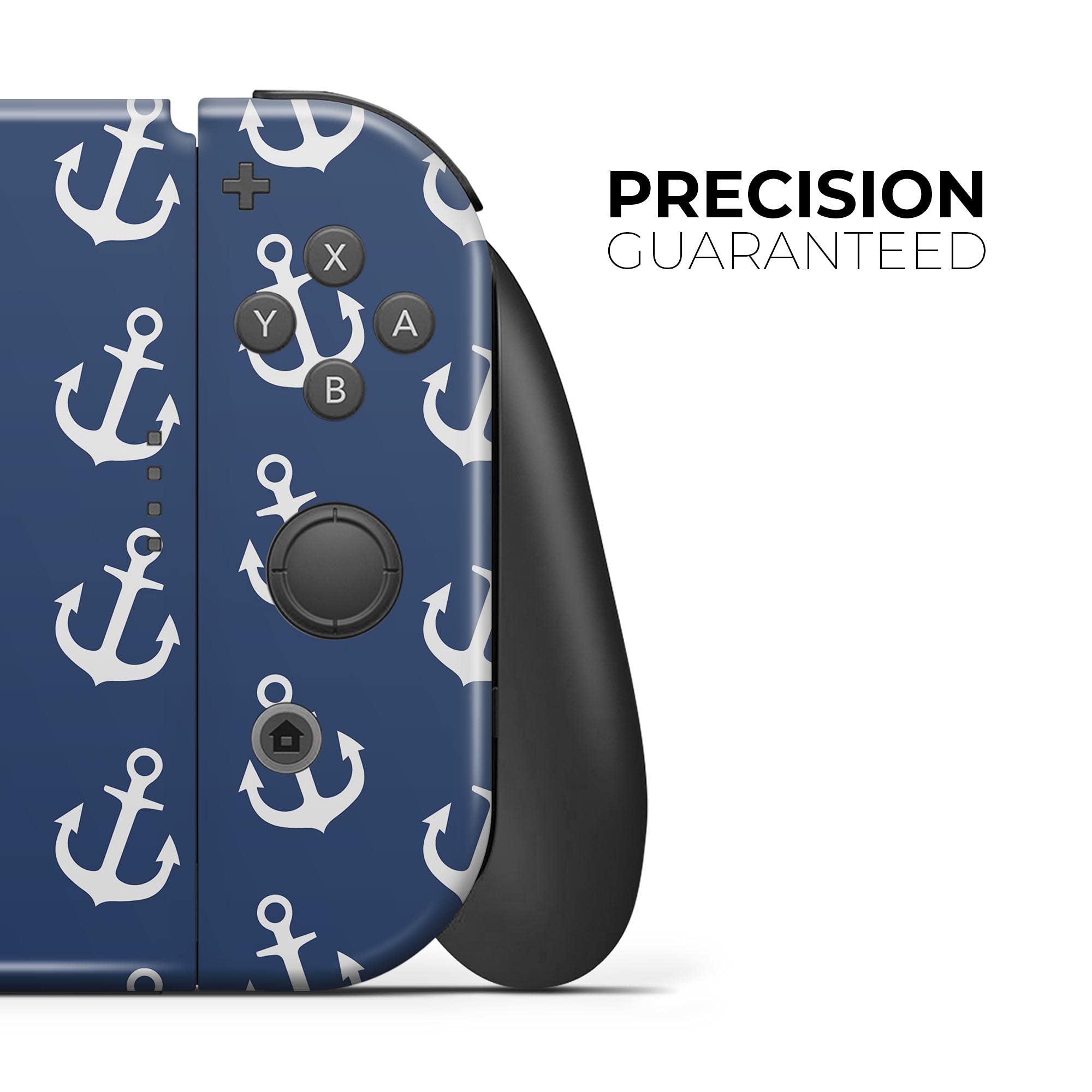 Nintendo Switch Skin Decal - Navy & White Micro Anchors Protective Vinyl Wrap Cover for Switch Console & Joy-Con | Scratch-Resistant, Removable | Perfect for Gaming, Travel & Home Entertainment
