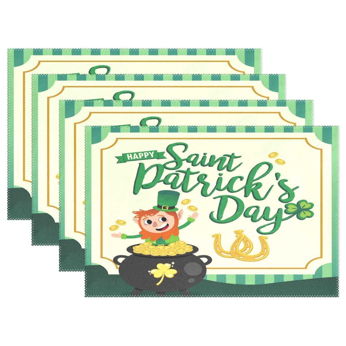Wamika St Patrick's Day Leprechaun Placemats Set of 4 - 12