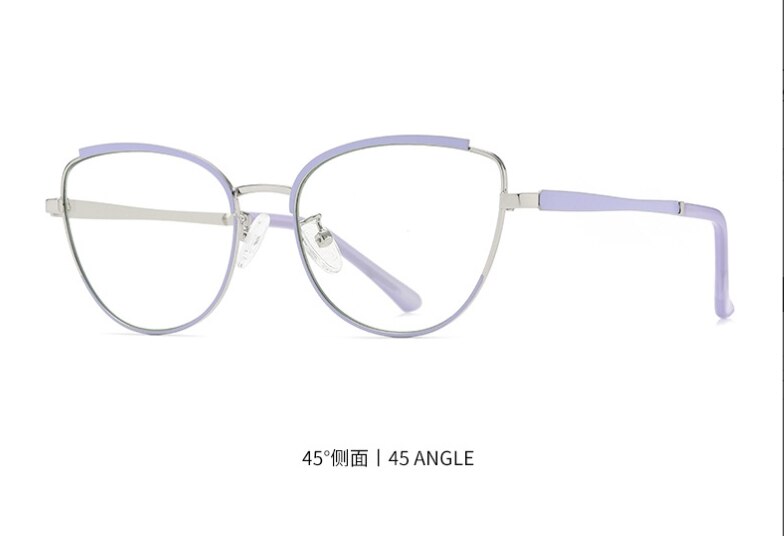 CCspace Women's Semi Rimless Square Cat Eye Glasses 55606 - Lightweight Alloy Frame for Reading, Work, and Fashion Accessories