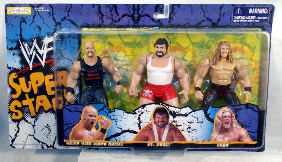 1999 WWF Jakks Pacific Superstars Series 7 Action Figure Multipack - Stone Cold Steve Austin, Dr. Death & Edge Collectible Wrestling Toys | Exclusive Limited Edition | Perfect for Display, Gifts & WWE Memorabilia Collections