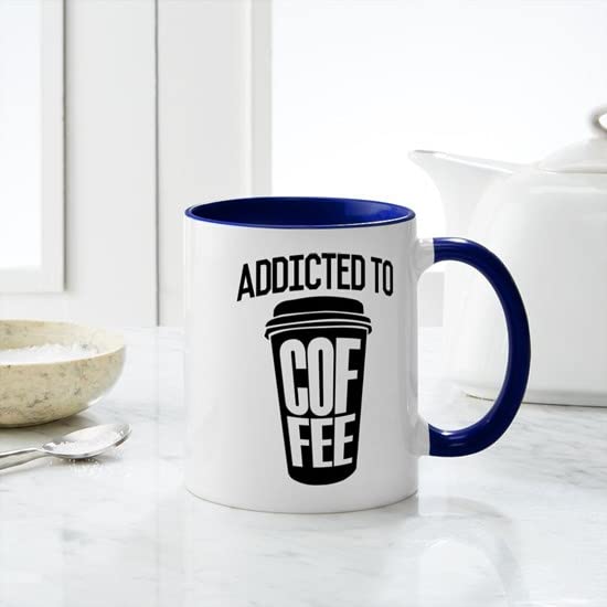 Addicted To Coffee 11 oz (325 ml) Ceramic Coffee Mug - Perfect for Office, Home & Gifts - Funny Coffee Lover Gift Idea