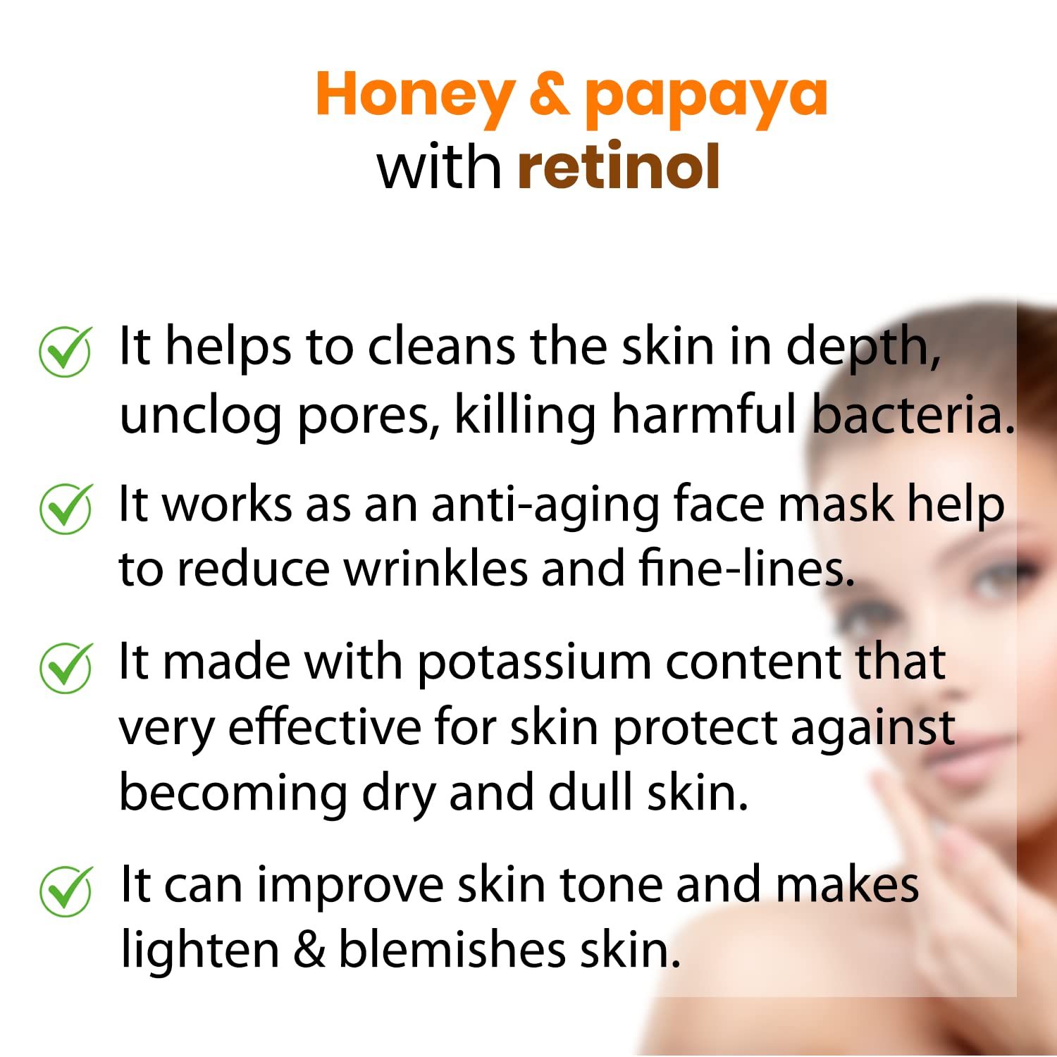 **Retinol Face Sheet Mask with Saffron, Honey & Papaya - Skin Brightening & Illuminating Treatment (Set of 2, 50g) | Hydrating & Glow-Boosting for Dry & Dull Skin**