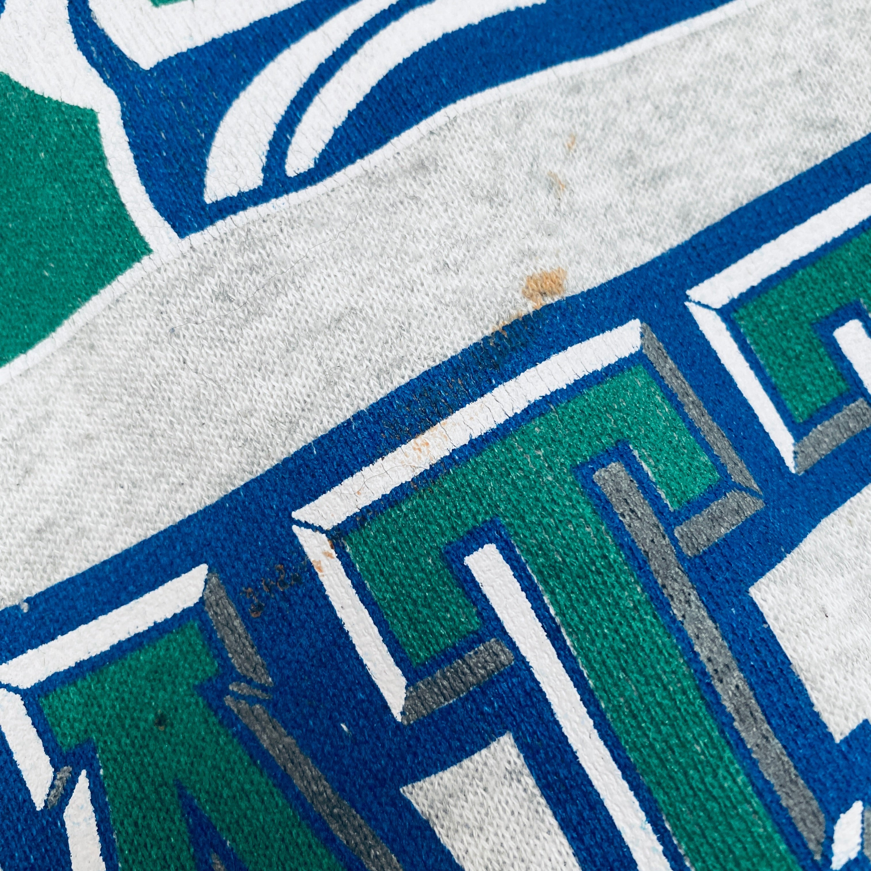 Seattle Seahawks 1990s Logo Graphic Spellout Sweatshirt (Large) - Vintage NFL Fan Apparel for Game Day & Casual Wear