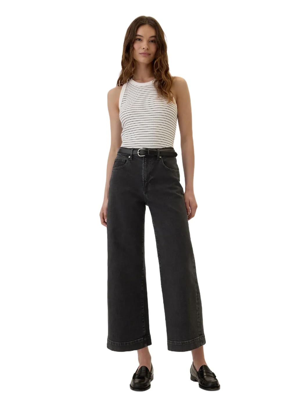 GAP Women's High Rise Wide Leg Cropped Jeans - Stretch Denim Pants for Casual & Work Outfits | Comfortable Everyday Wear for Spring & Summer