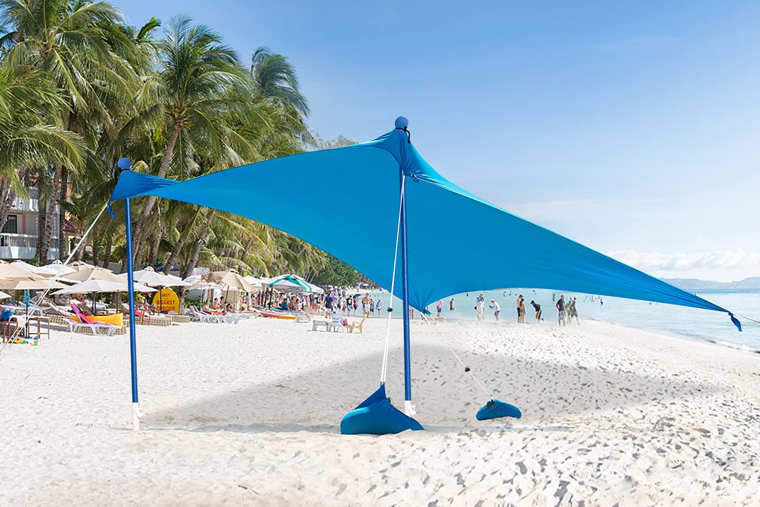 ABCCANOPY 7x7 FT Portable Beach Sun Shelter - Lightweight & Compact for Beach, Camping, Picnics & Outdoor Adventures (Sky Blue) - Perfect for Sun Protection & Relaxation by the Shore