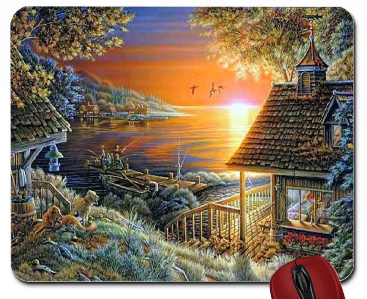 Sunset Hidden Behind a Glorious Tree Mouse Pad - Non-Slip Computer Mousepad for Gaming & Office Work - Perfect for PC, Laptop & Home Office Setup