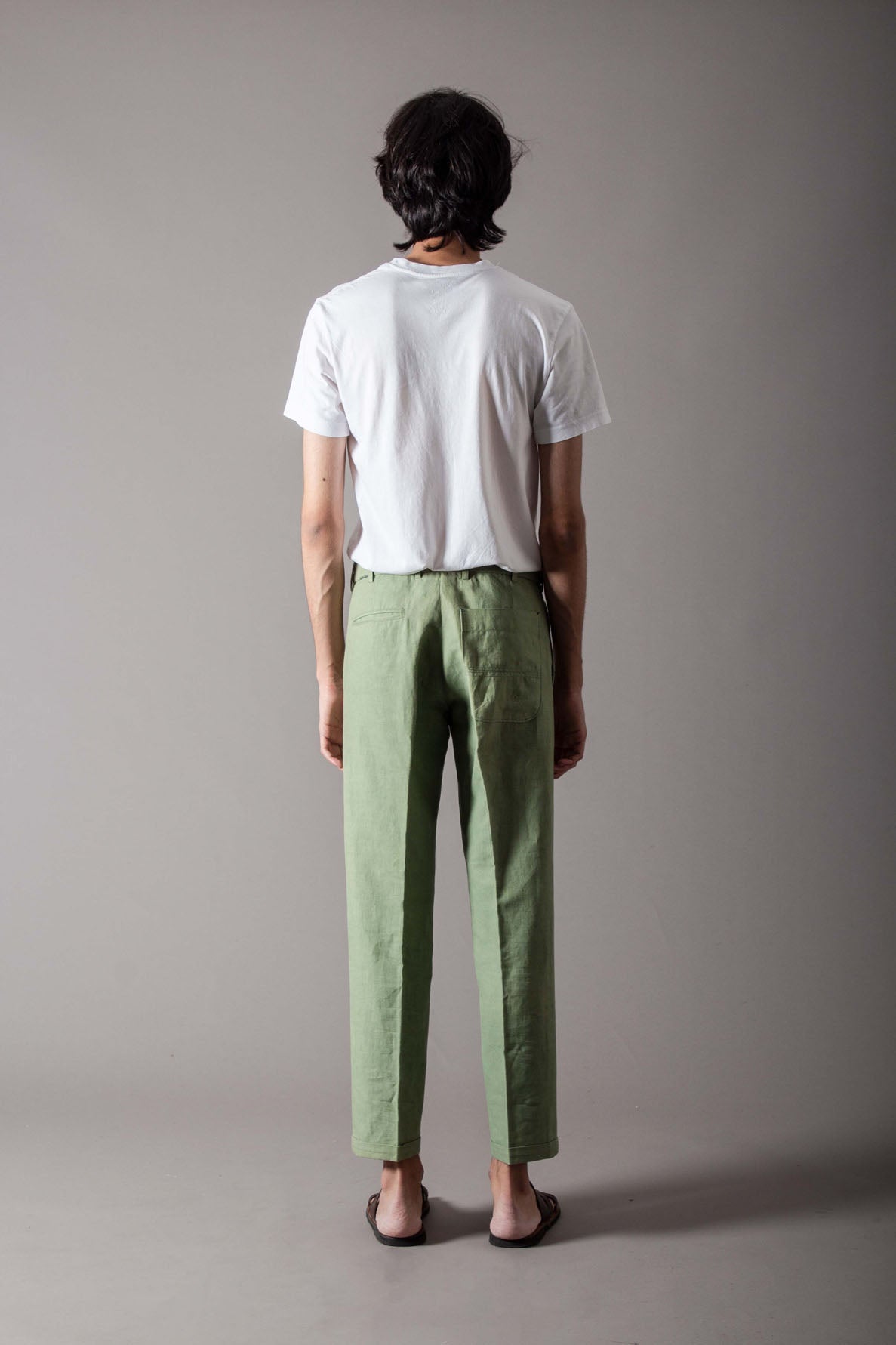 Raahi Women's Cotton Linen Trousers - Sage Green Casual Pants for Travel, Work & Everyday Wear