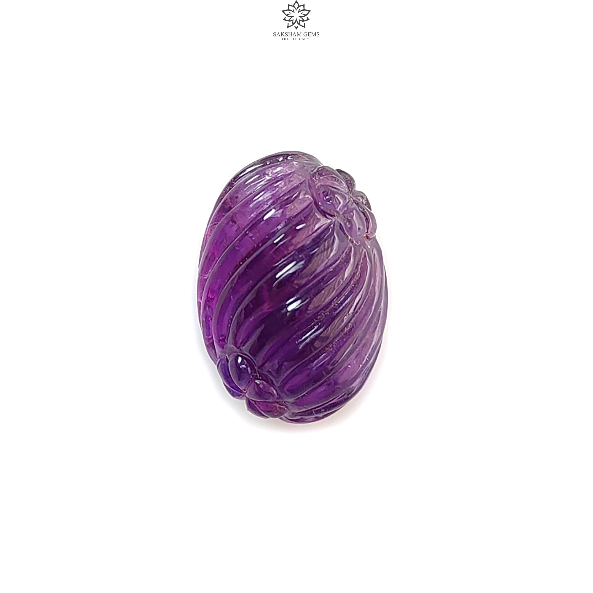 Natural Untreated Amethyst Quartz Gemstone Carving - Handcrafted Oval Purple Amethyst for Jewelry Making, February Birthstone - Perfect for Necklaces, Rings & Spiritual Healing Crystals