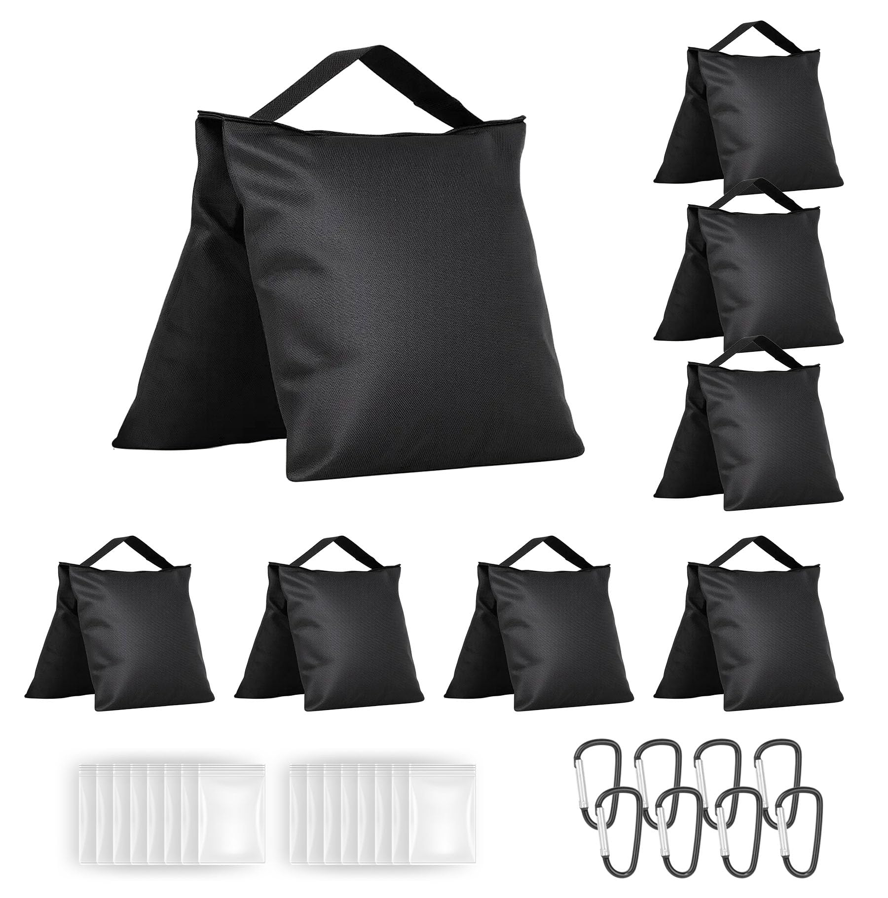 8 Pack Heavy Duty Sandbags for Photo Studio, Canopy, Umbrella Base - Weight Bags for Backdrop Stand, Tripod, Picnic Table & Fishing Chair - Perfect for Outdoor Events, Photography & Camping