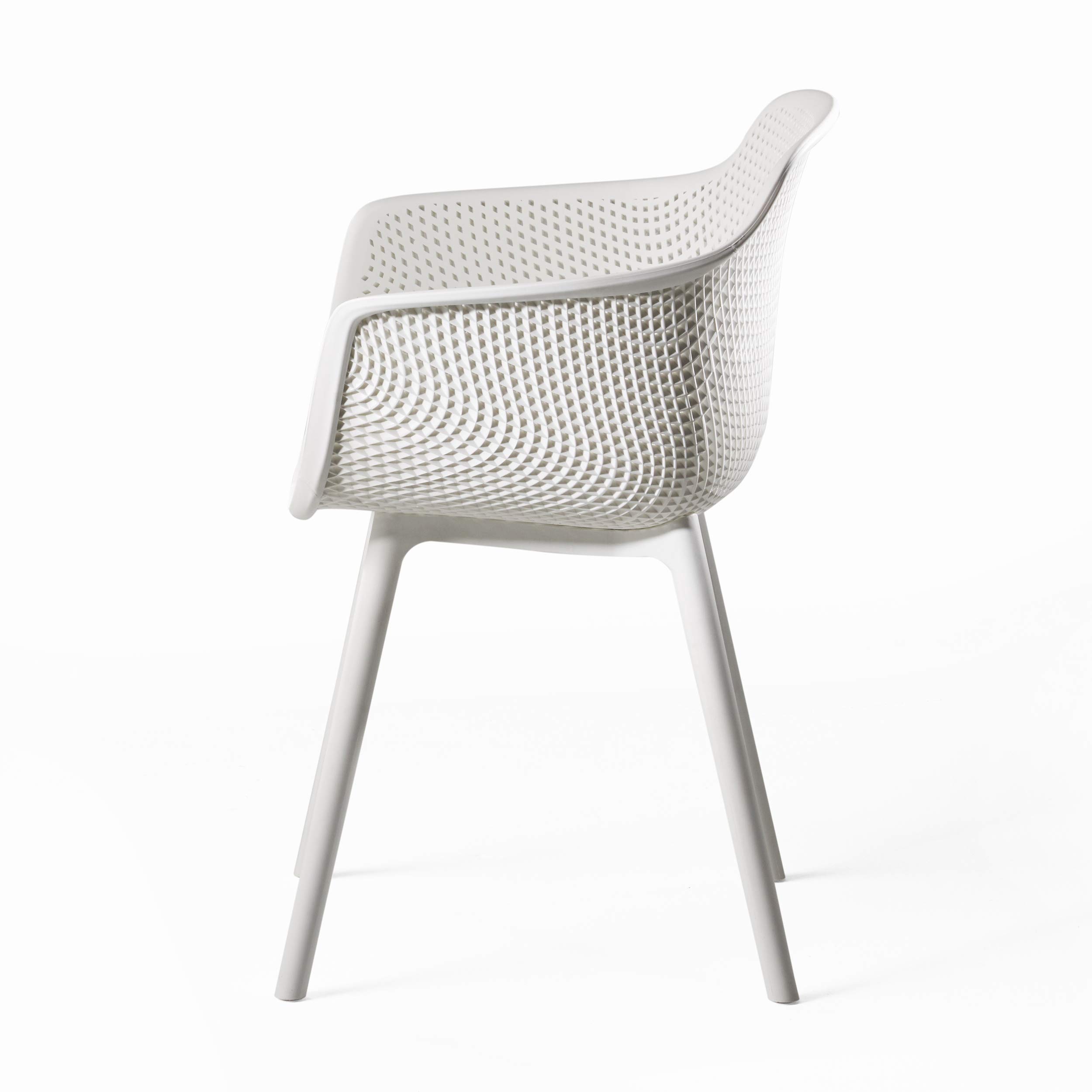 Christopher Knight Home Warren Outdoor Modern Dining Chairs (Set of 2) - White Weather-Resistant Patio Furniture for Garden, Poolside & Backyard Dining