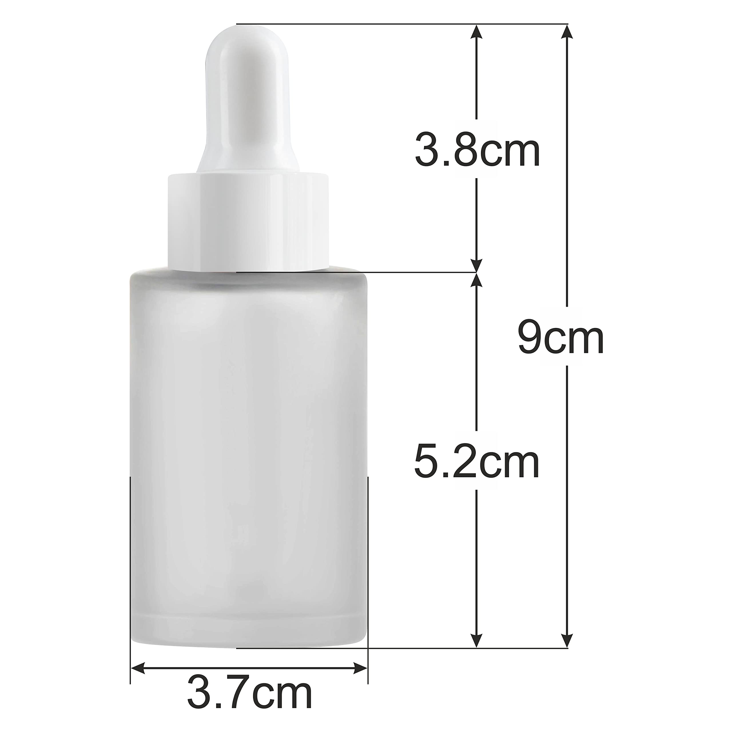 Premium Frosted Glass Bottle with White Dropper - 2 Pack Essential Oil Dropper Bottles for DIY, Aromatherapy & Travel | Leakproof & Durable