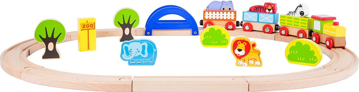Small Foot Wooden Zoo Train Playset for Kids Ages 3+ | Educational Animal Toy for Imaginative Play & Toddler Learning
