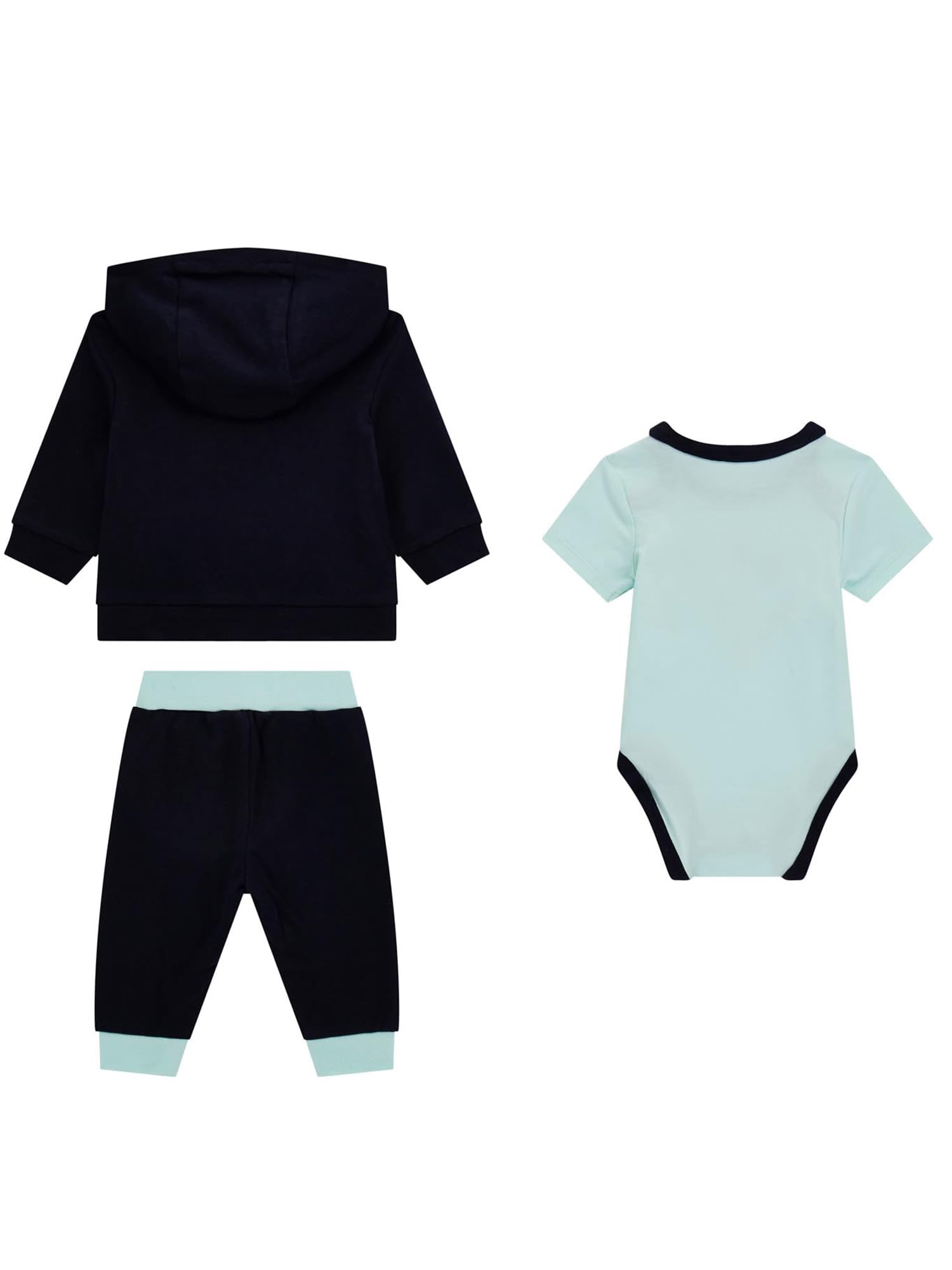 GUESS Baby Boys Eco-Friendly Long Sleeve Hooded Bodysuit & Pants Set - Soft Cotton Outfit for Newborns & Infants - Perfect for Playtime, Family Photos & Everyday Comfort