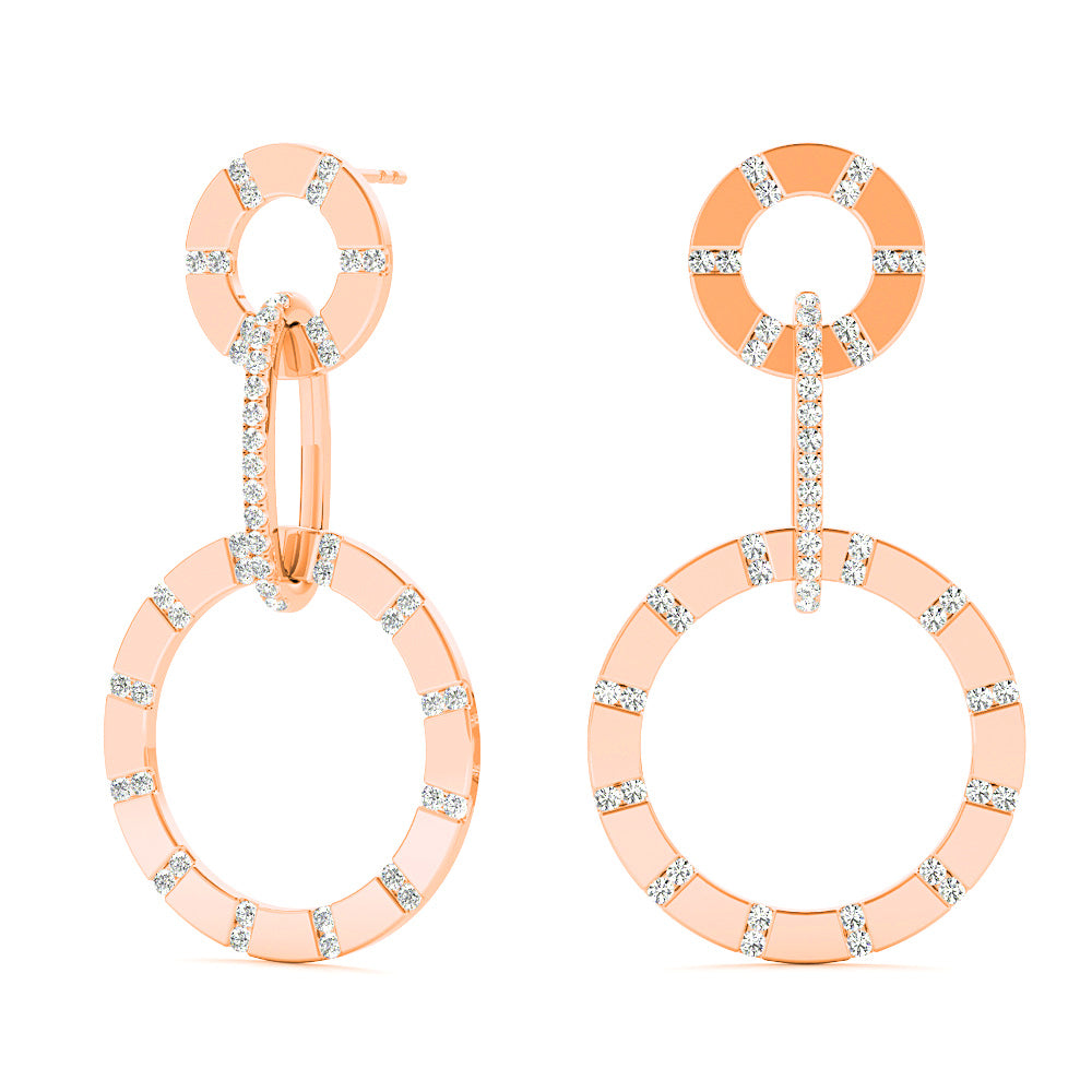 1.00 Carat Diamond Circle Drop Earrings for Women - Elegant Dangle Hoop Earrings for Wedding, Party & Everyday Wear