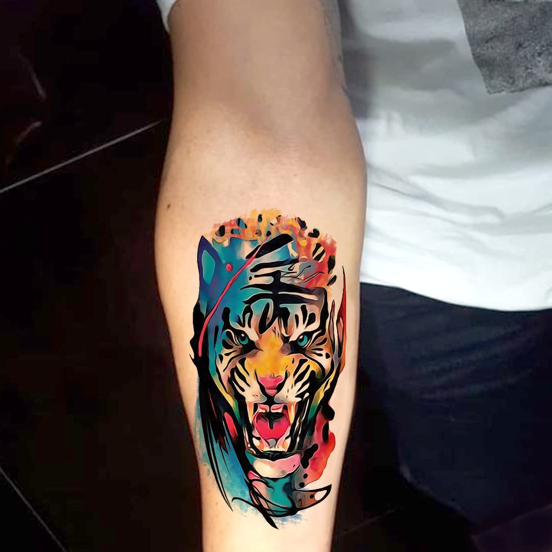 Angry Roar Tiger Waterproof Temporary Tattoos for Kids - Fun Fake Tattoos for Boys & Girls - Perfect for Parties, Halloween Costumes & Playtime