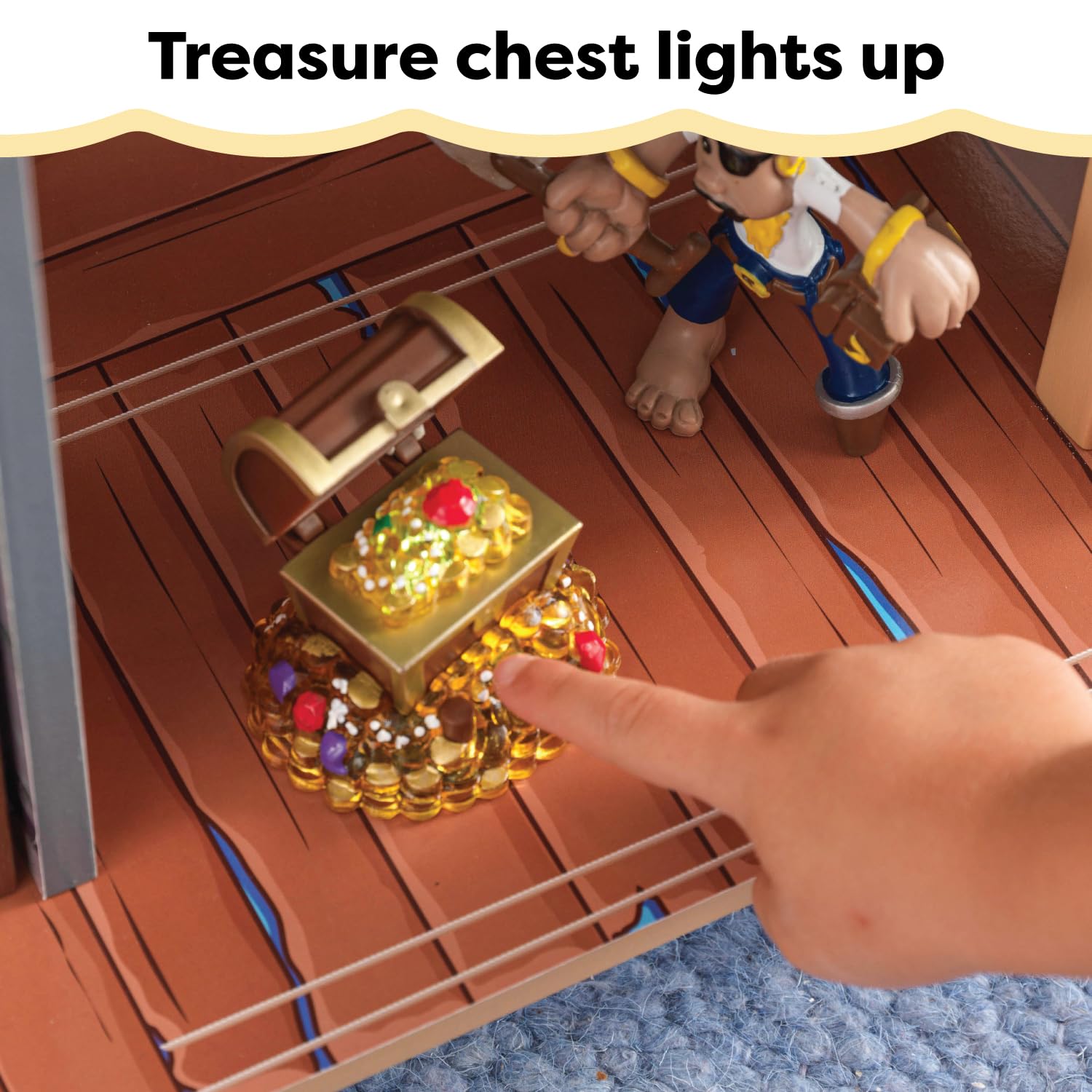 KidKraft Pirate's Cove Wooden Ship Play Set with Lights & Sounds - 17-Piece Pirate Toy Accessories - Best Gift for Boys & Girls Ages 3+ - Imaginative Play for Kids' Bedroom, Playroom & Outdoor Adventures