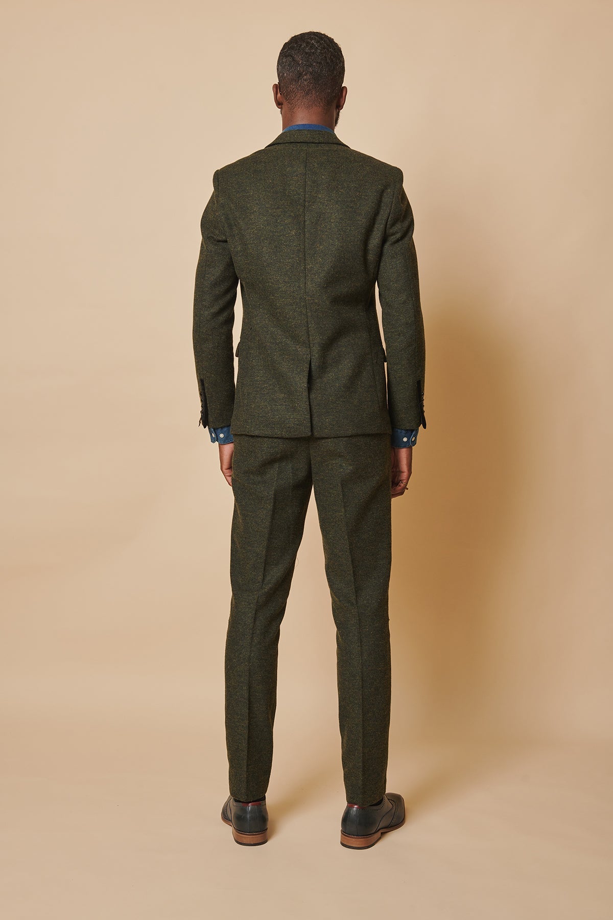 Marlow Olive Green Tweed 3-Piece Suit for Men - Premium Wool Blend Formal Attire - Perfect for Weddings, Business Meetings & Special Occasions