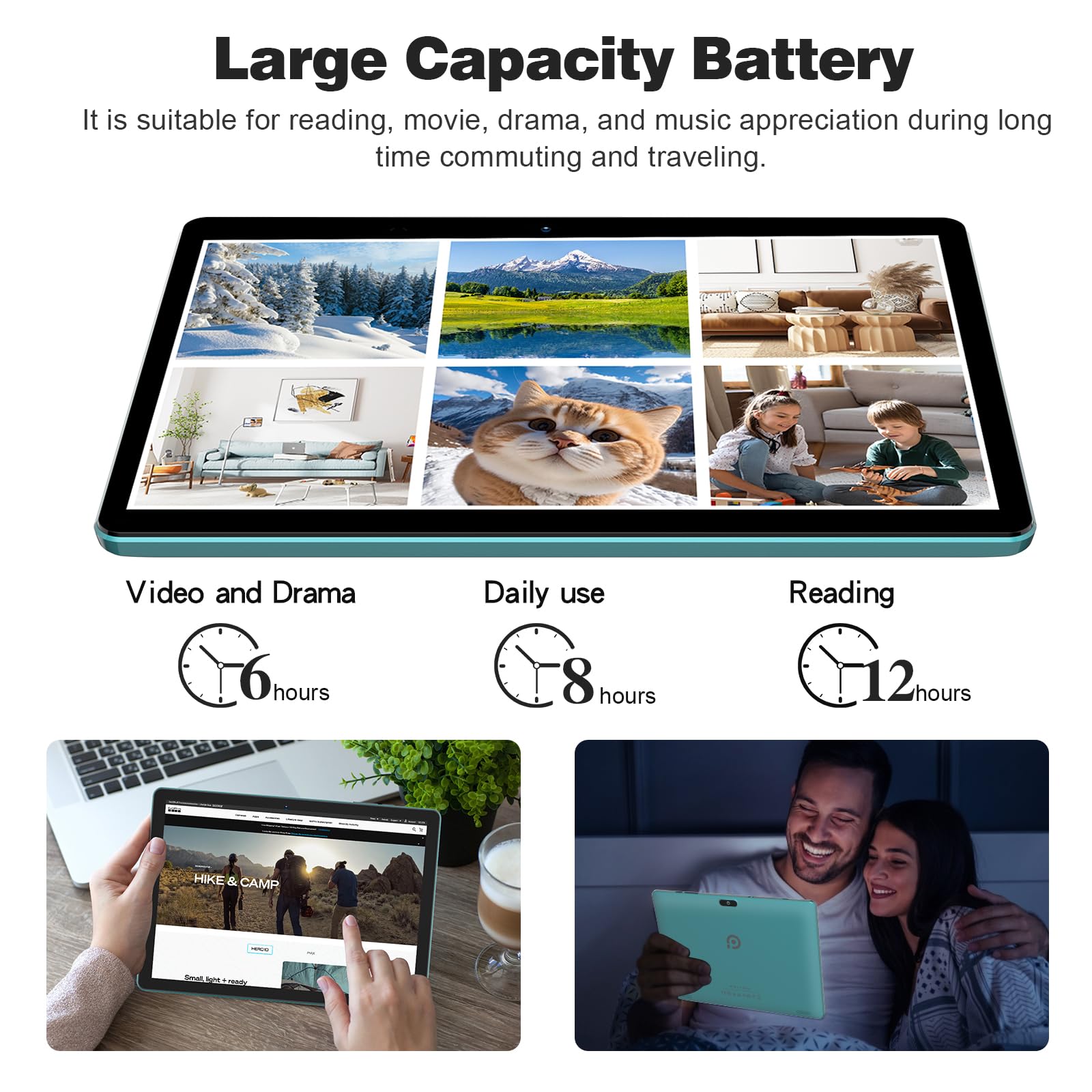 PRITOM 10.1 Inch Android WiFi Tablet - 64GB Storage (Expandable to 512GB), Quad Core Processor, HD IPS Touchscreen, 5000mAh Long Battery Life, Dual Camera, Bluetooth 5.0 - Perfect for Online Learning, Streaming & Work from Home