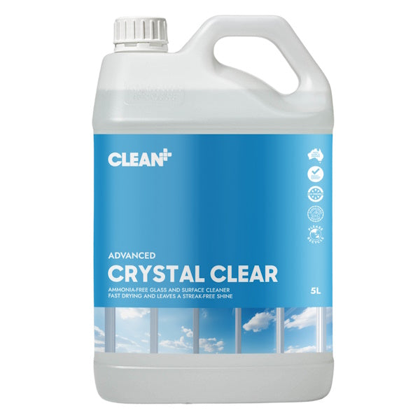 Clean Plus Advanced Crystal Clear Glass Cleaner - Streak-Free Formula for Windows, Mirrors & Glass Surfaces | Perfect for Home, Office & Car Cleaning