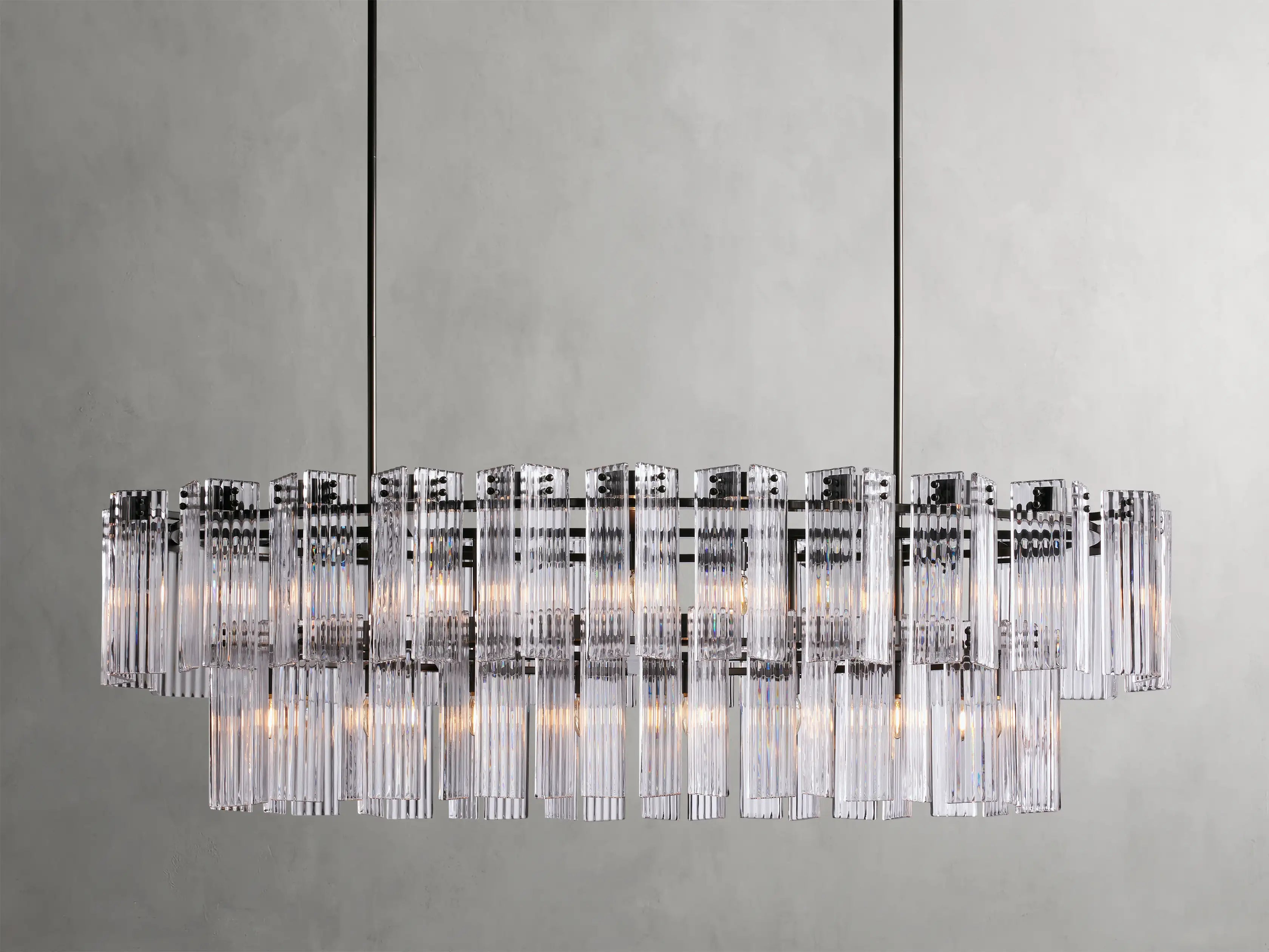 Delsie Oval Chandelier 51'' 63'' 72'' - Modern Crystal Ceiling Light Fixture for Dining Room, Living Room & Bedroom Lighting