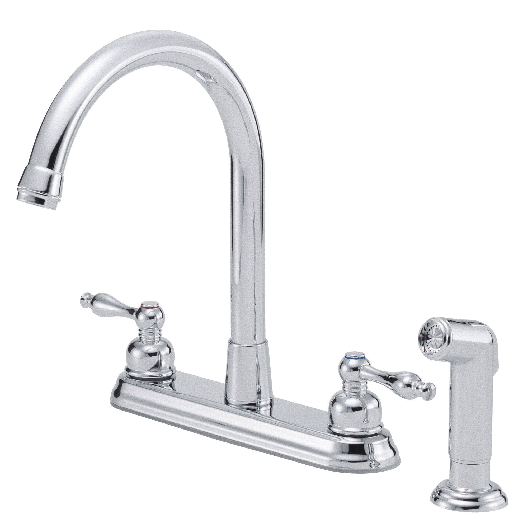 Danze Sheridan Chrome Two Handle 8-Inch Centerset Kitchen Faucet with Pull-Down Sprayer - Perfect for Modern Kitchens, Dishwashing & Food Prep