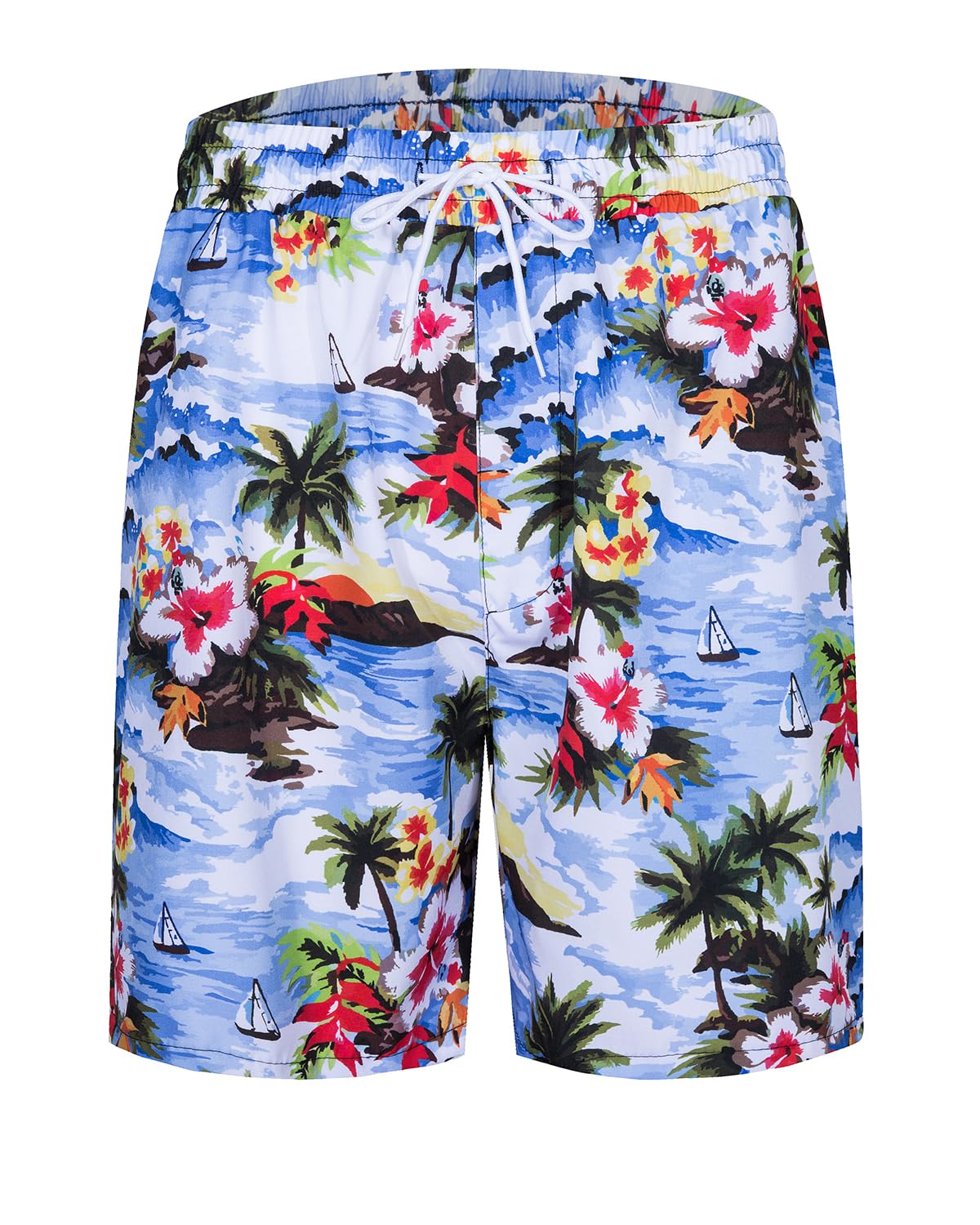 **TUNEVUSE Men's Hawaiian Shirts and Shorts Set - 2 Piece Tropical Beach Outfit with Floral Print & Bucket Hat | Summer Vacation, Luau Party, Poolside Relaxation**