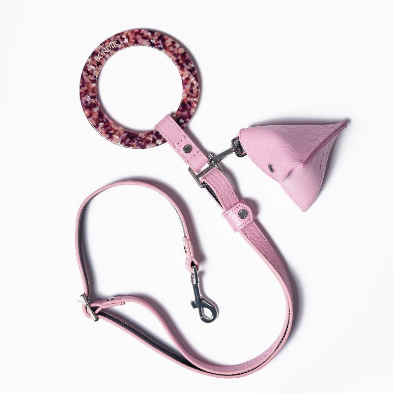 Premium Flamingo Print Leather Dog Poop Bag Holder - Durable & Stylish for Walking Pets - Perfect for Dog Walks, Park Visits & Outdoor Adventures