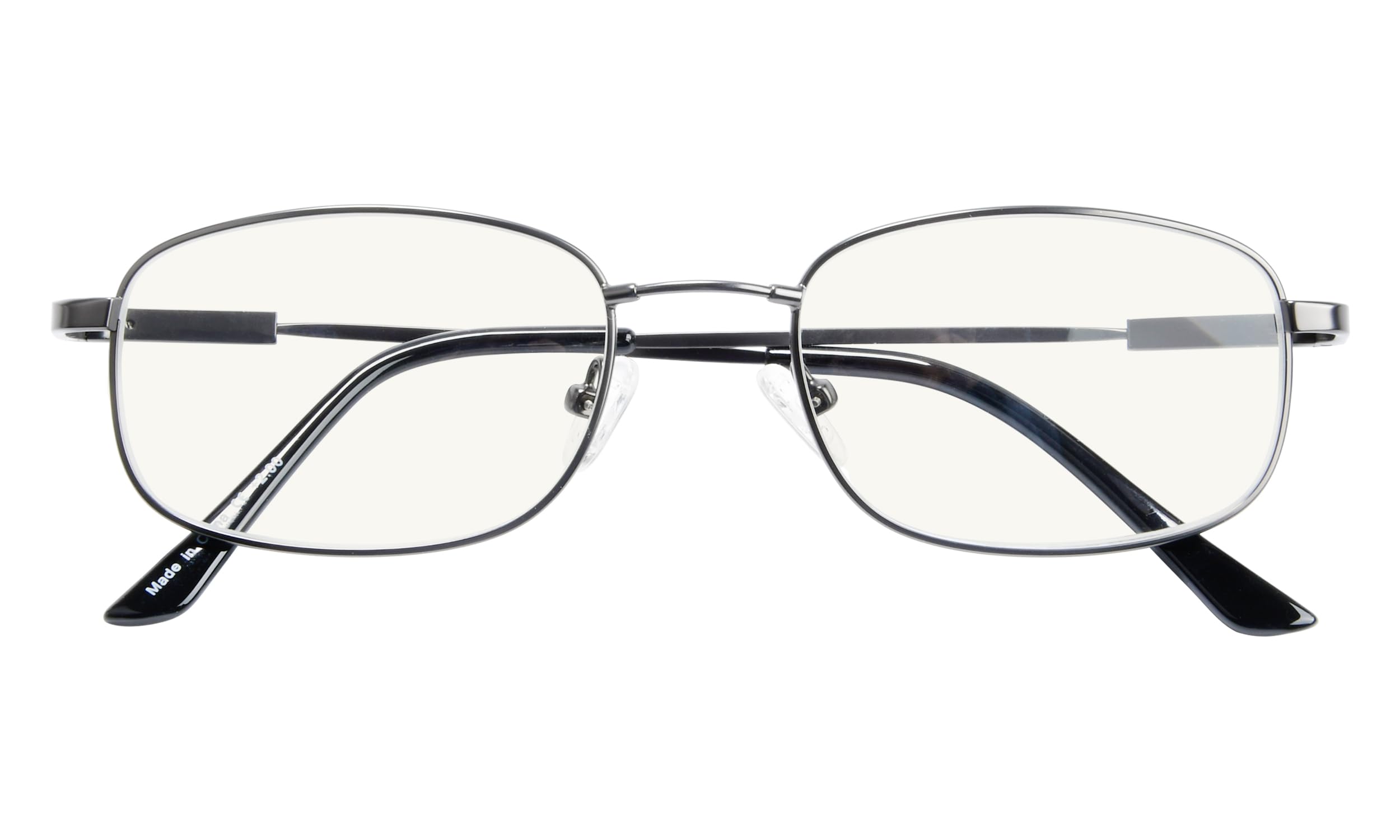 BFOCO Blue Light Blocking Progressive Reading Glasses for Women & Men - Multifocus Computer Glasses with Spring Hinge (Gunmetal, +1.00 Strength) - Perfect for Office Work, Screen Time & Reading Books