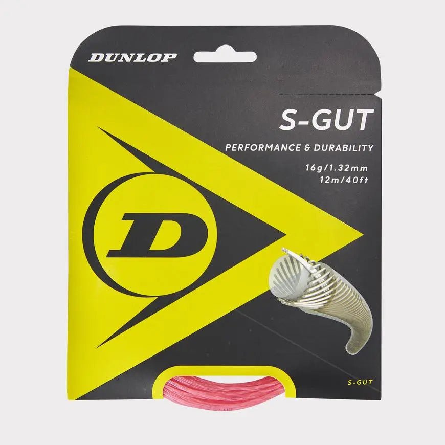 Dunlop Synthetic S Gut 16 String Set - Premium Tennis Strings for Enhanced Performance & Durability | Perfect for Competitive Play & Training Sessions