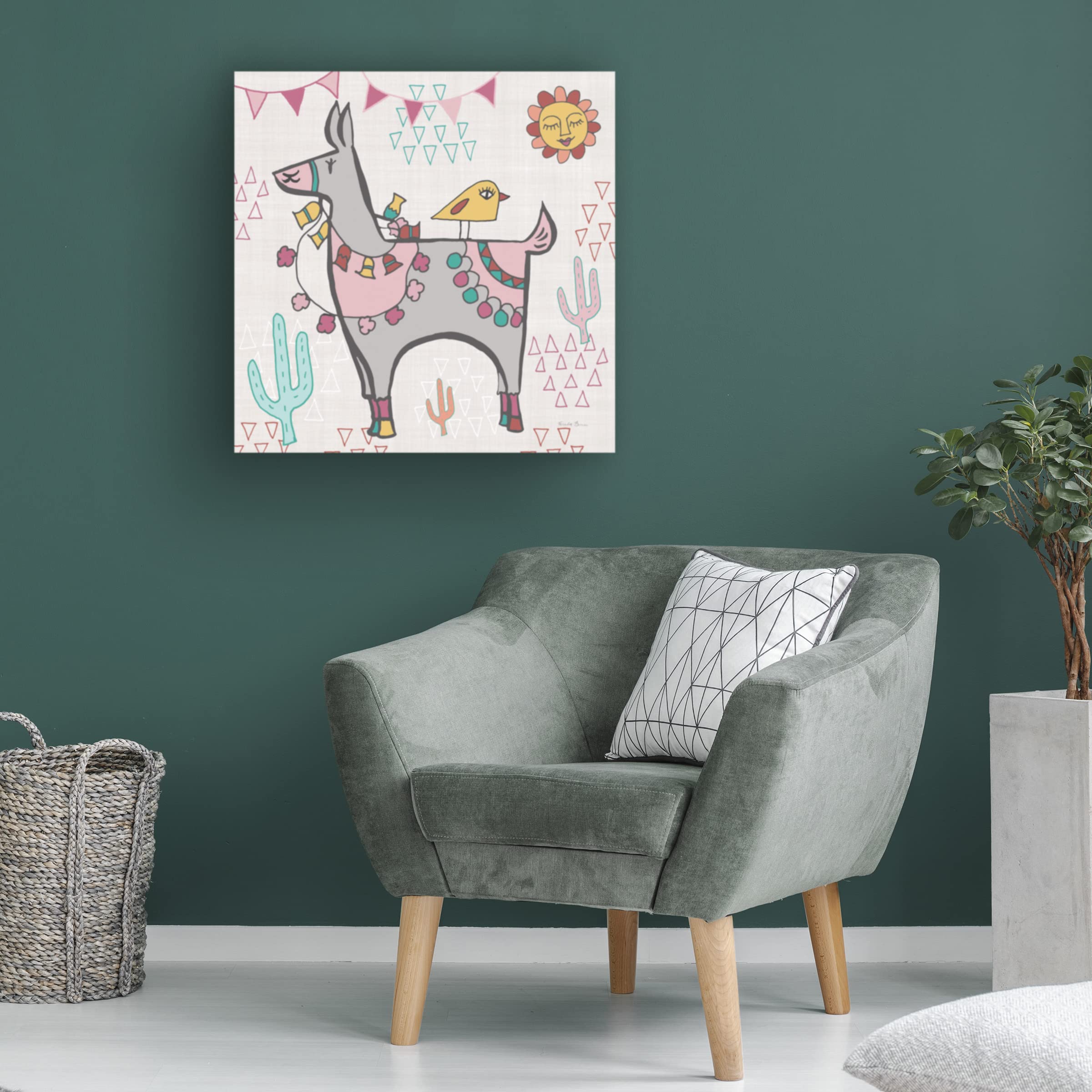 Farida Zaman 'The Big Jungle I' Canvas Wall Art Print - Modern Tropical Home Decor for Living Room, Bedroom & Office - Premium Framed Jungle Painting