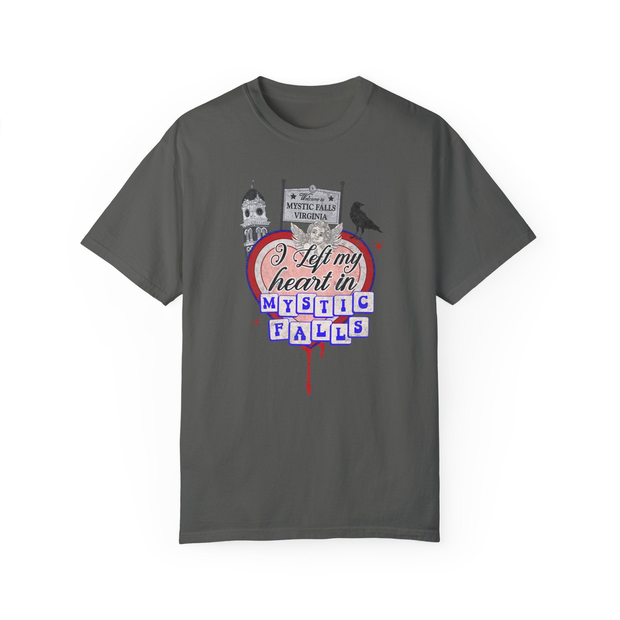 Mystic Falls T-Shirt - Vintage Inspired TV Show Tee for Fans - Perfect for Conventions & Casual Wear